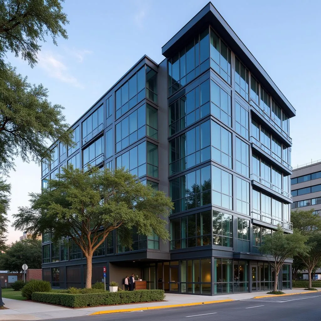 Exterior view of the building at 8886 Research Boulevard in Austin, Texas