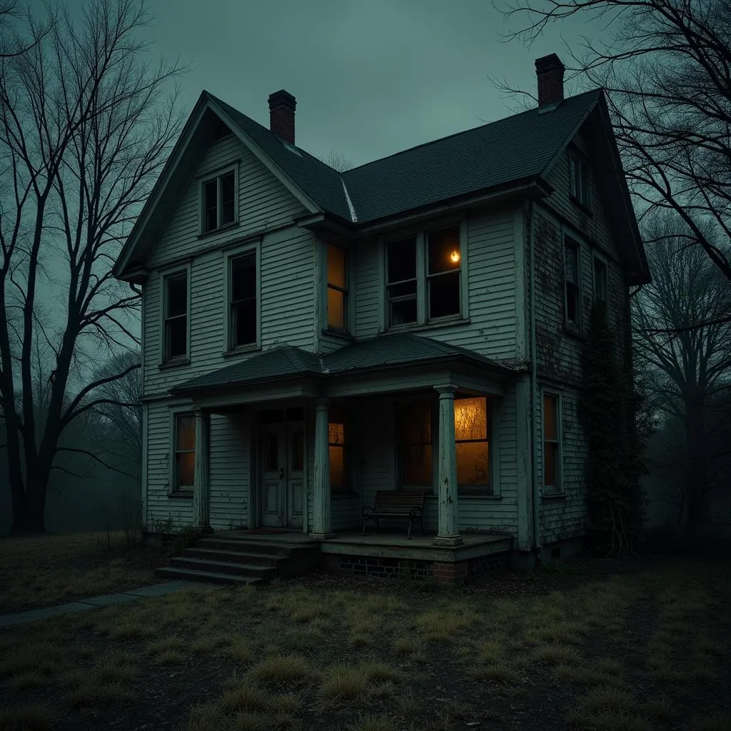 Abandoned house with overgrown garden in Shelton Connecticut