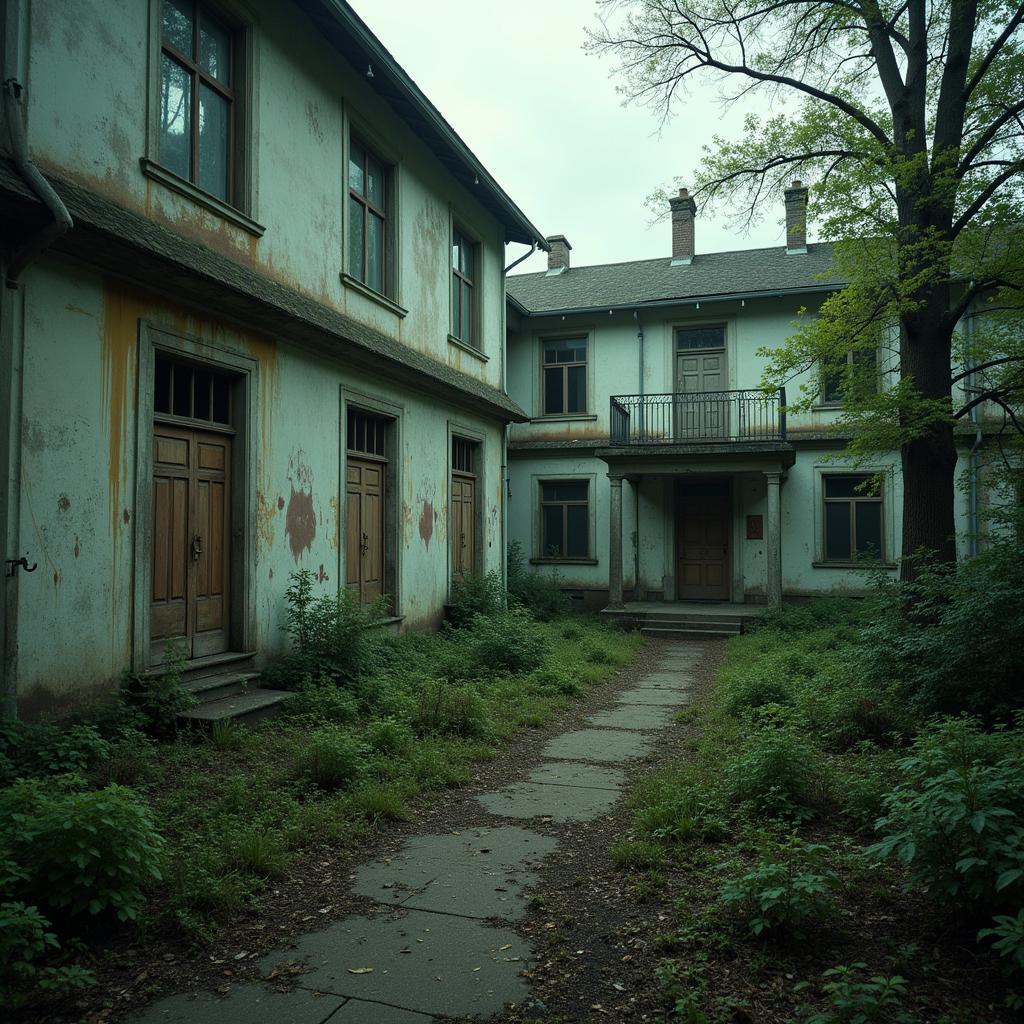 Desolate exterior of an abandoned research facility located in Richmond, Virginia