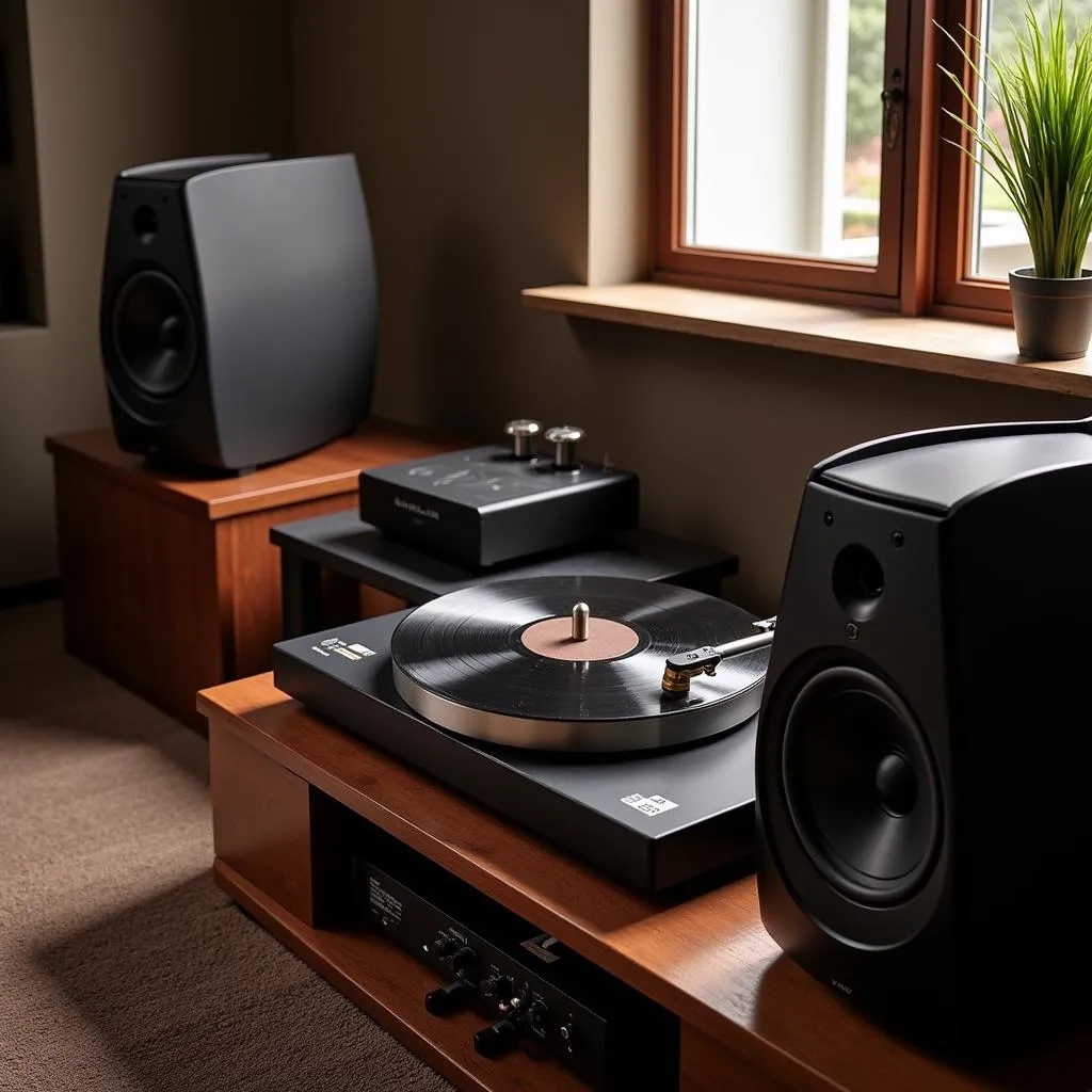 Acoustic Research AR Turntable Listening Setup