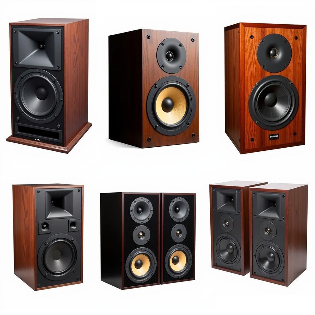 A collection of vintage Acoustic Research speakers.