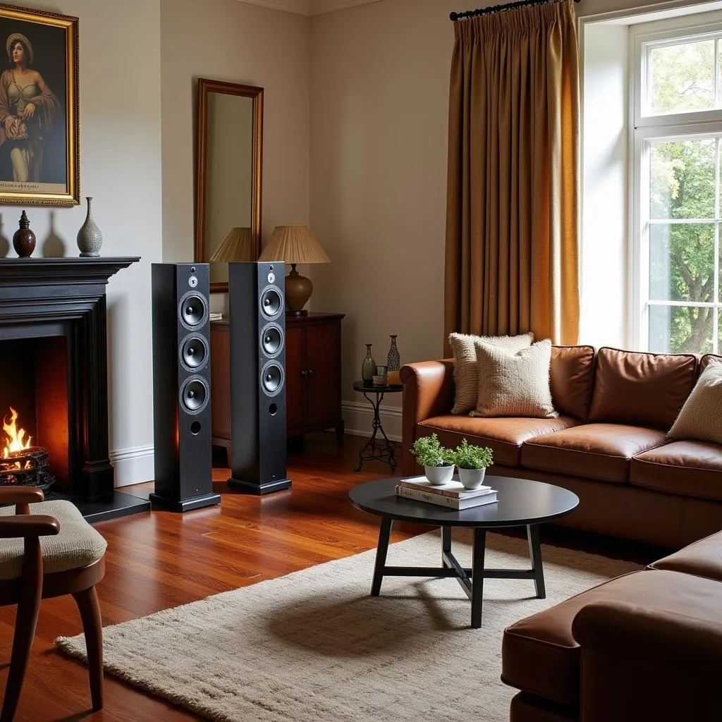 Acoustic Research Tower Speaker Listening Setup