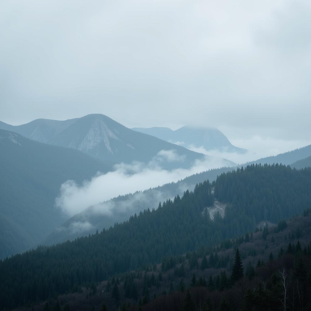 Adirondack Mountains shrouded in mist, hinting at unseen forces