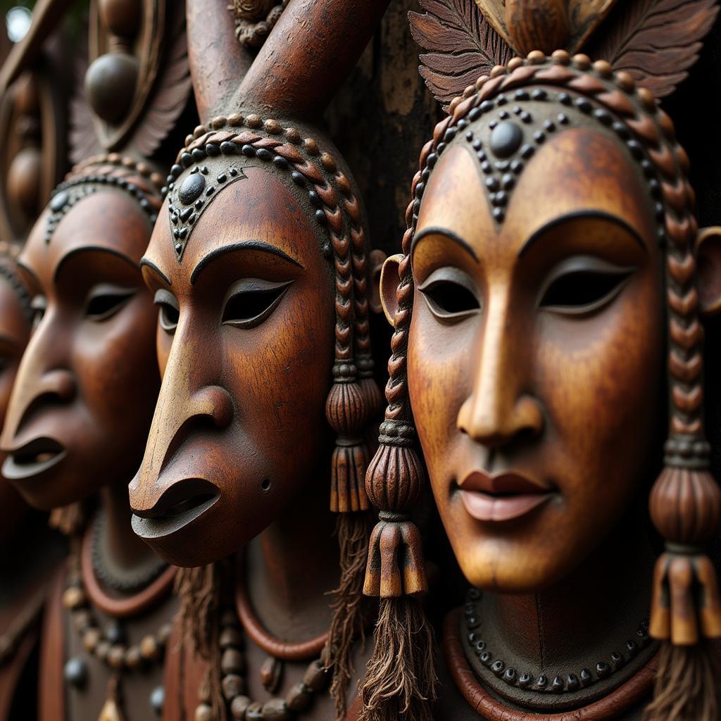 African masks used in traditional rituals