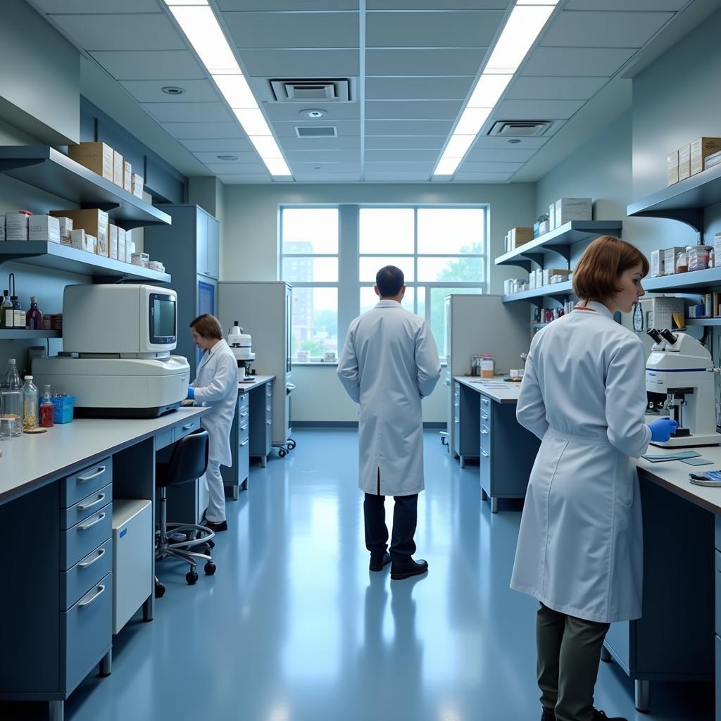 Scientists conducting research in an Alpha Genesis laboratory