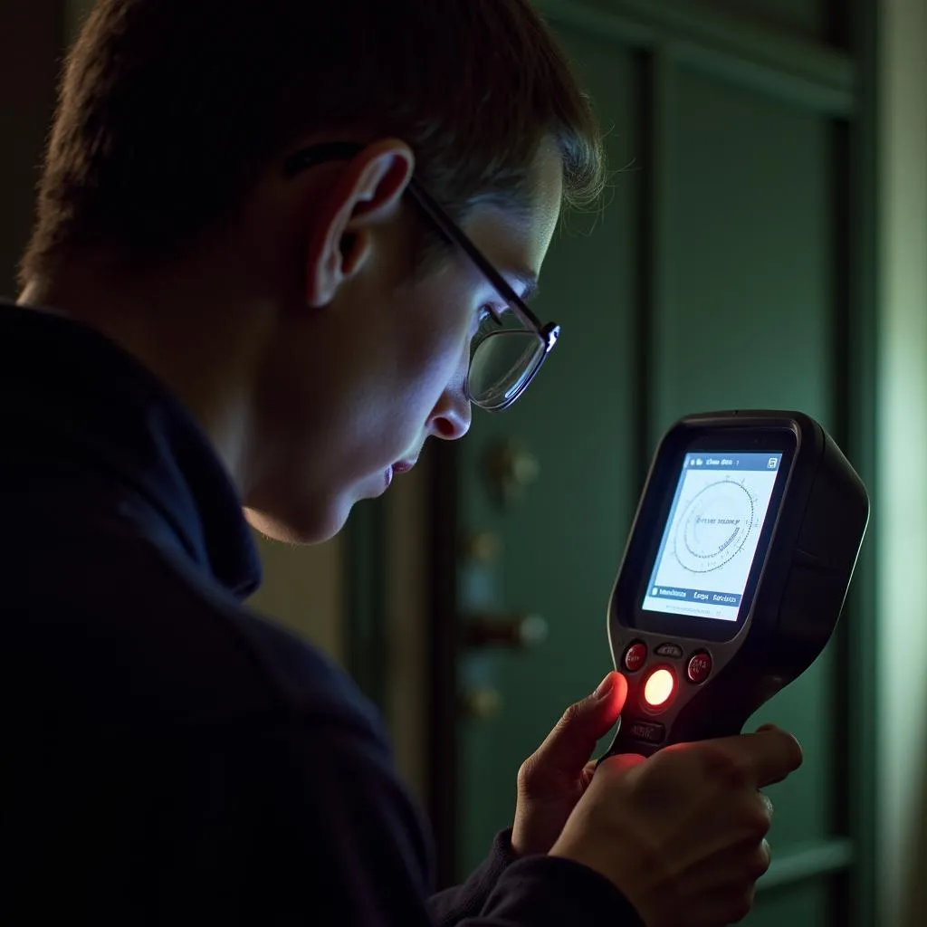 A researcher uses a magnetometer to detect magnetic anomalies