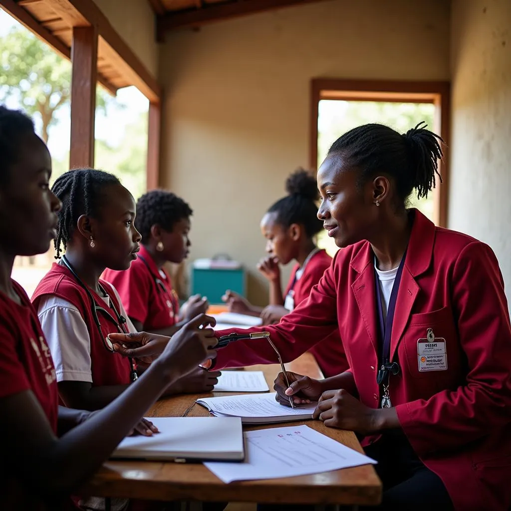 AMREF Healthcare Workers in a Rural Clinic