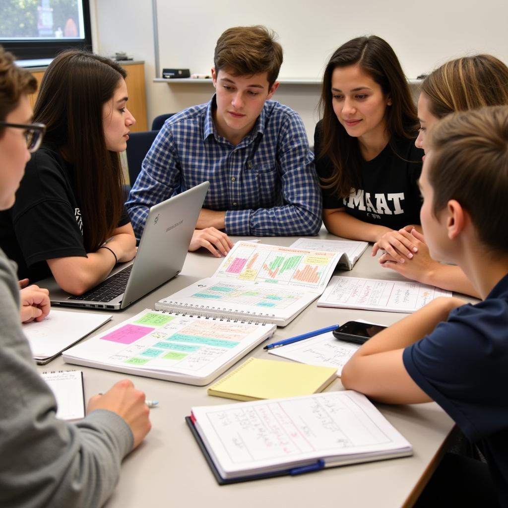 Students Collaborating on AP Research Project