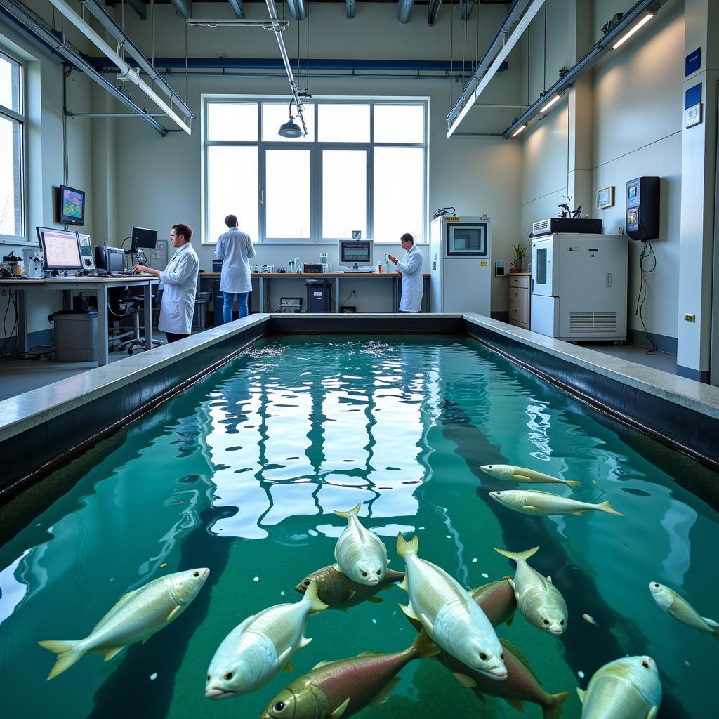 Modern aquaculture research facility