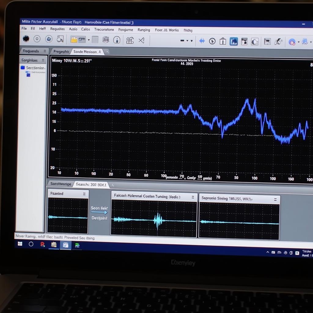 Audio analysis software displaying sound waves and spectrograms used in a paranormal investigation.