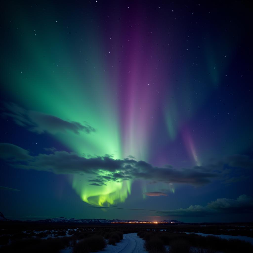 The Aurora Borealis Illuminating the Night Sky