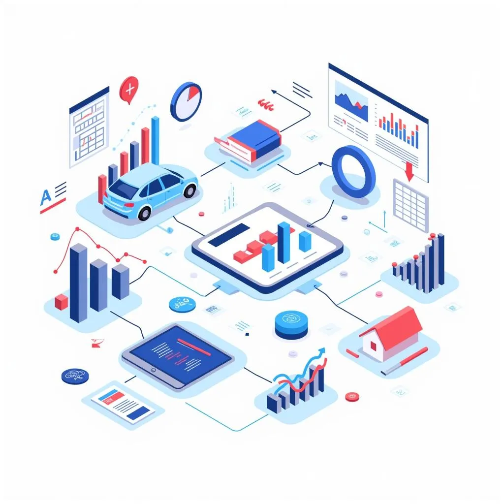 Automotive market research data analysis illustration