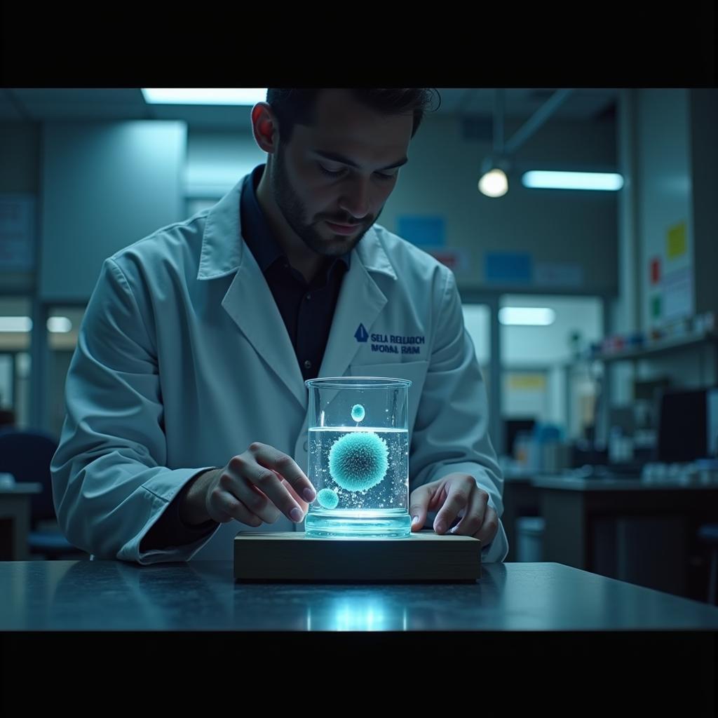 A researcher in the Avera Research Institute's psychokinesis lab observes an experiment.