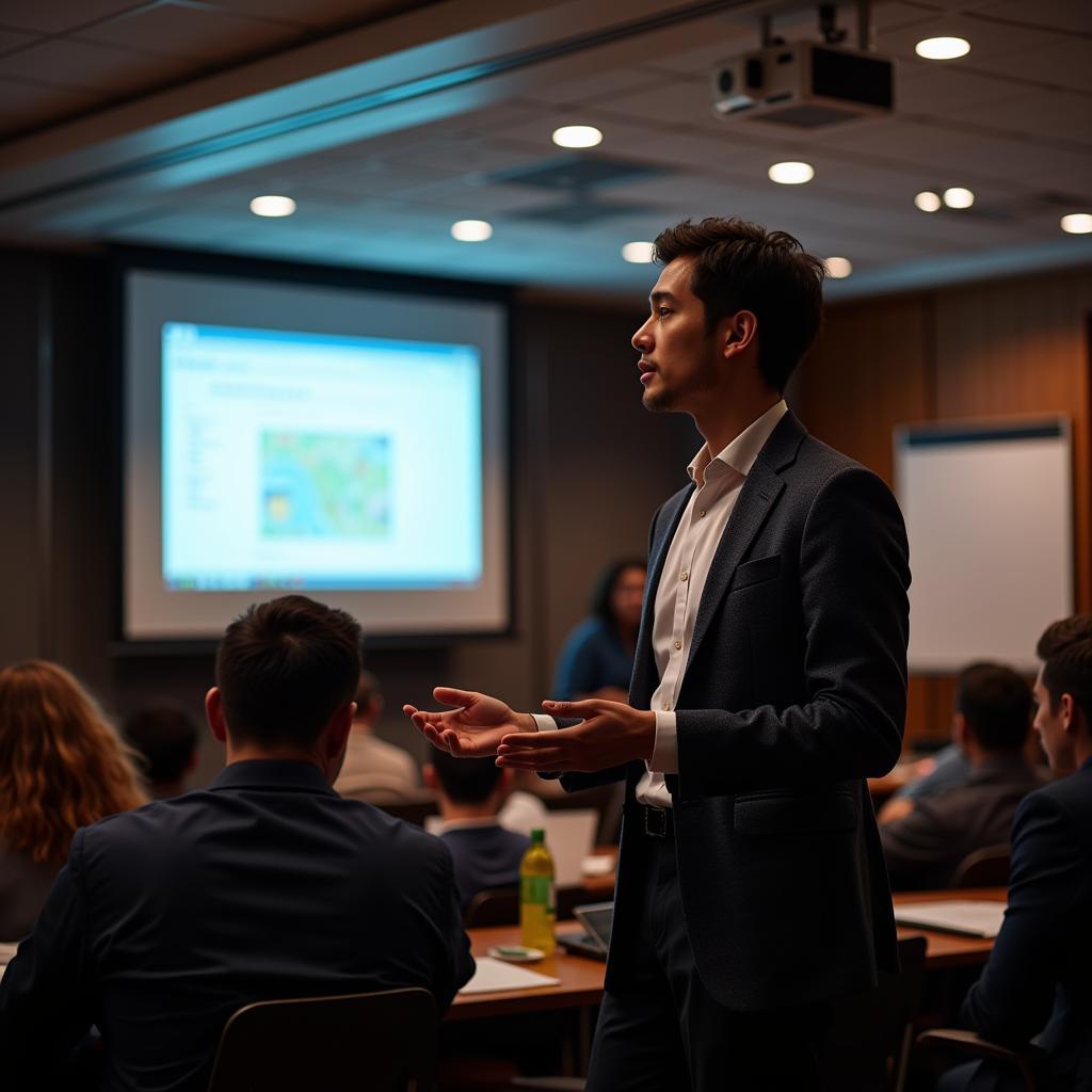 Baylor Research Fellow delivering presentation