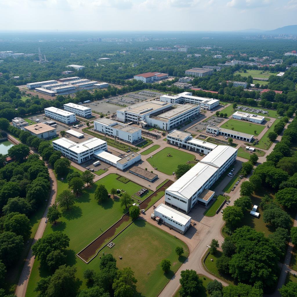 Aerial view of the Bhabha Atomic Research Centre in Trombay, Mumbai