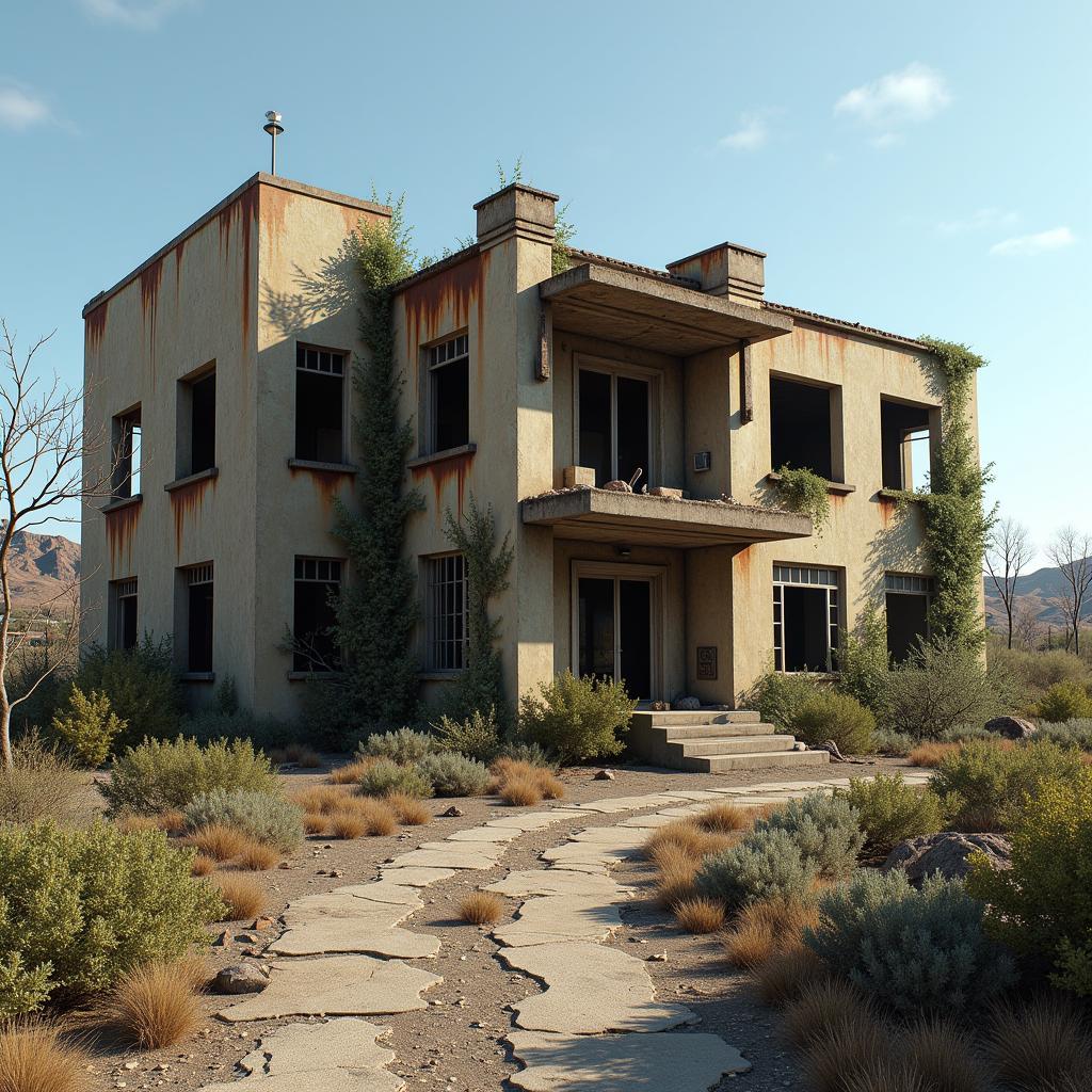 Derelict exterior of the Biological Research Station