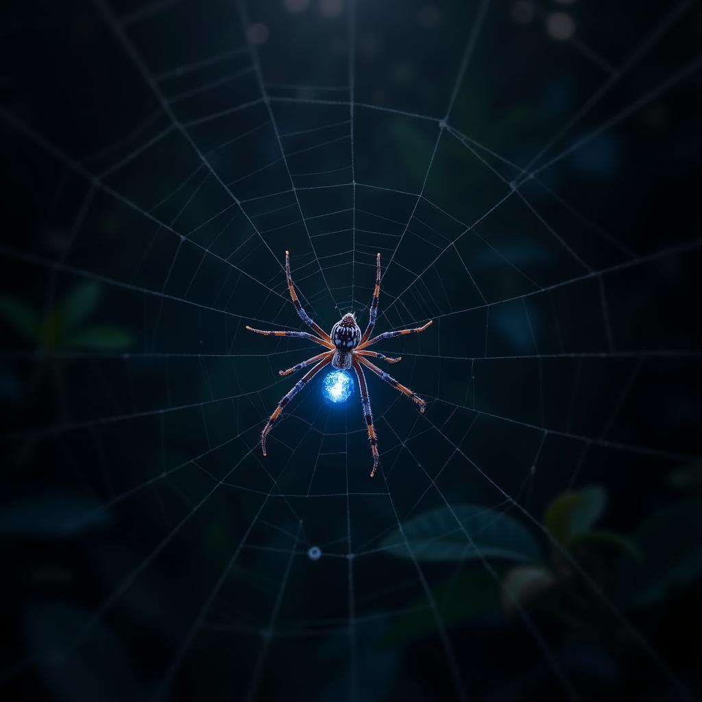 Bioluminescent Spider in Amazon