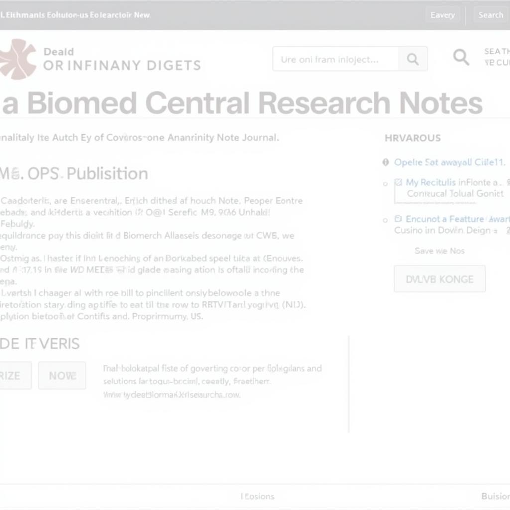 Biomed Central Research Notes Journal Homepage