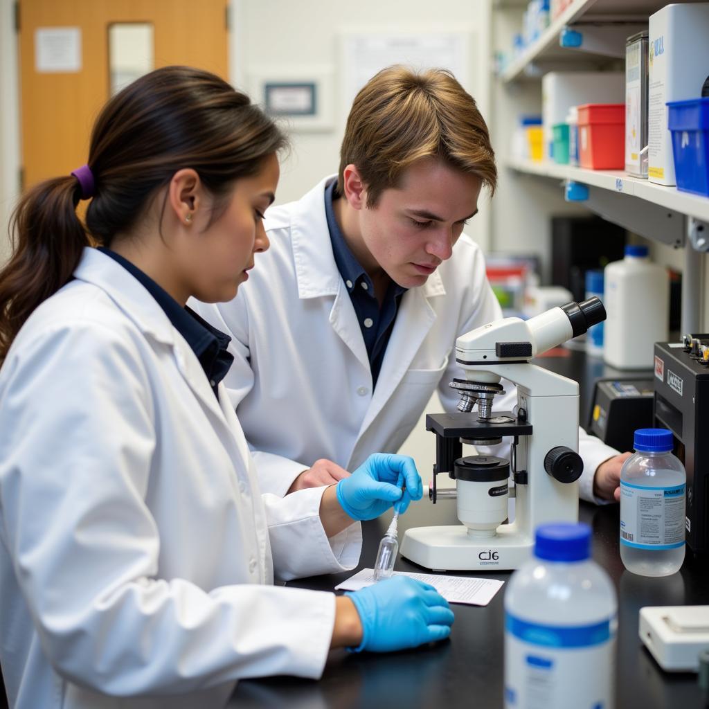 UCLA biomedical research students in a lab setting