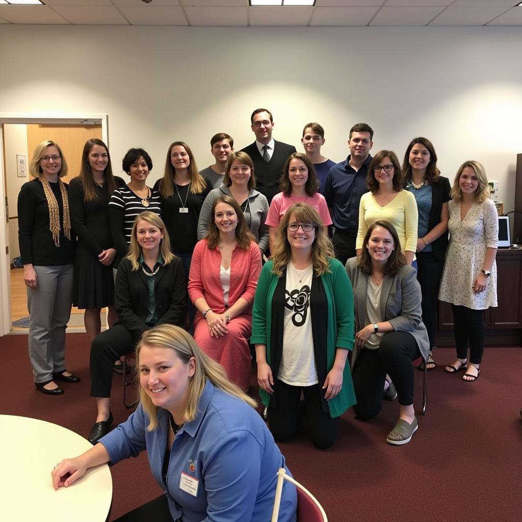 Attendees at a Blank Center event