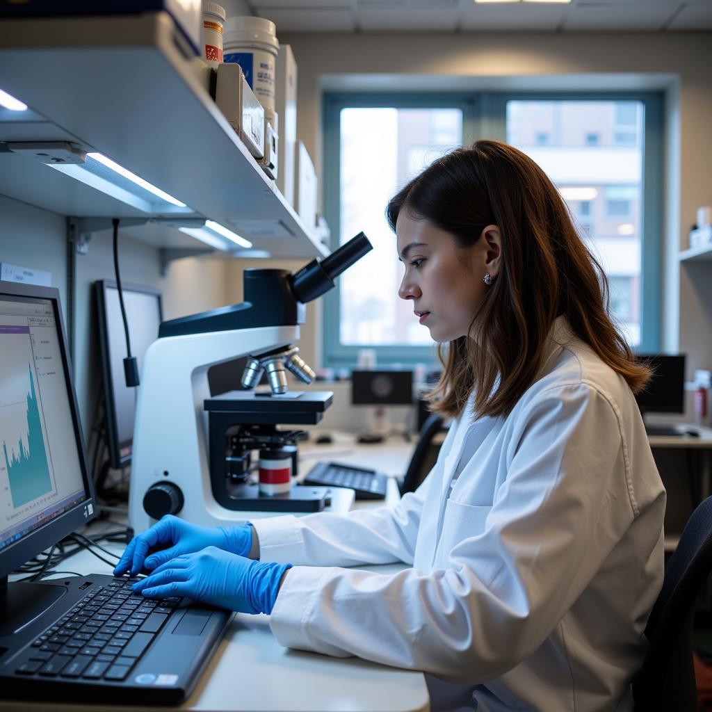 Boston University Student in a Research Lab