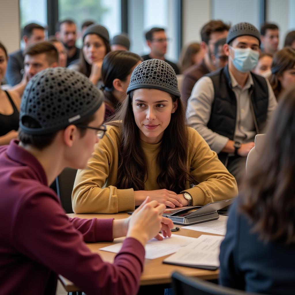 Volunteer participating in brain research study