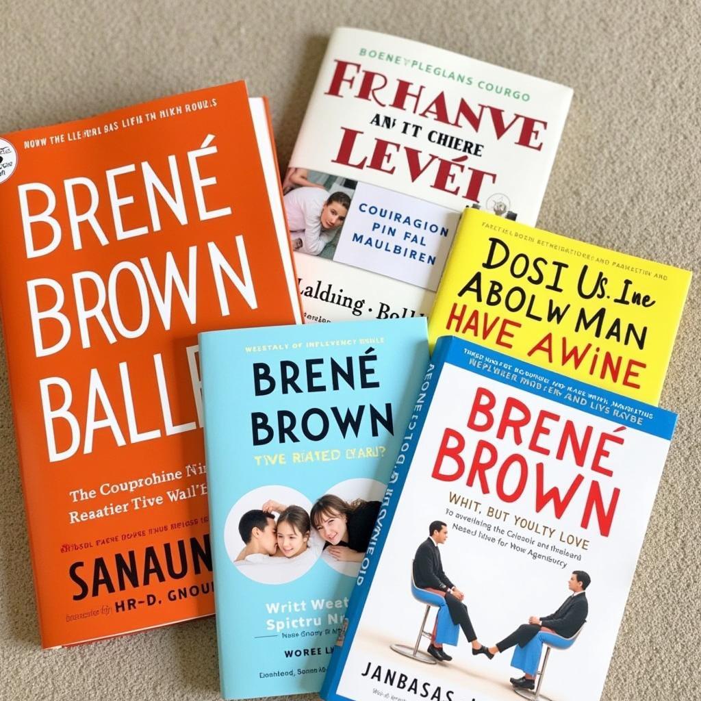 A collection of Brené Brown's books.