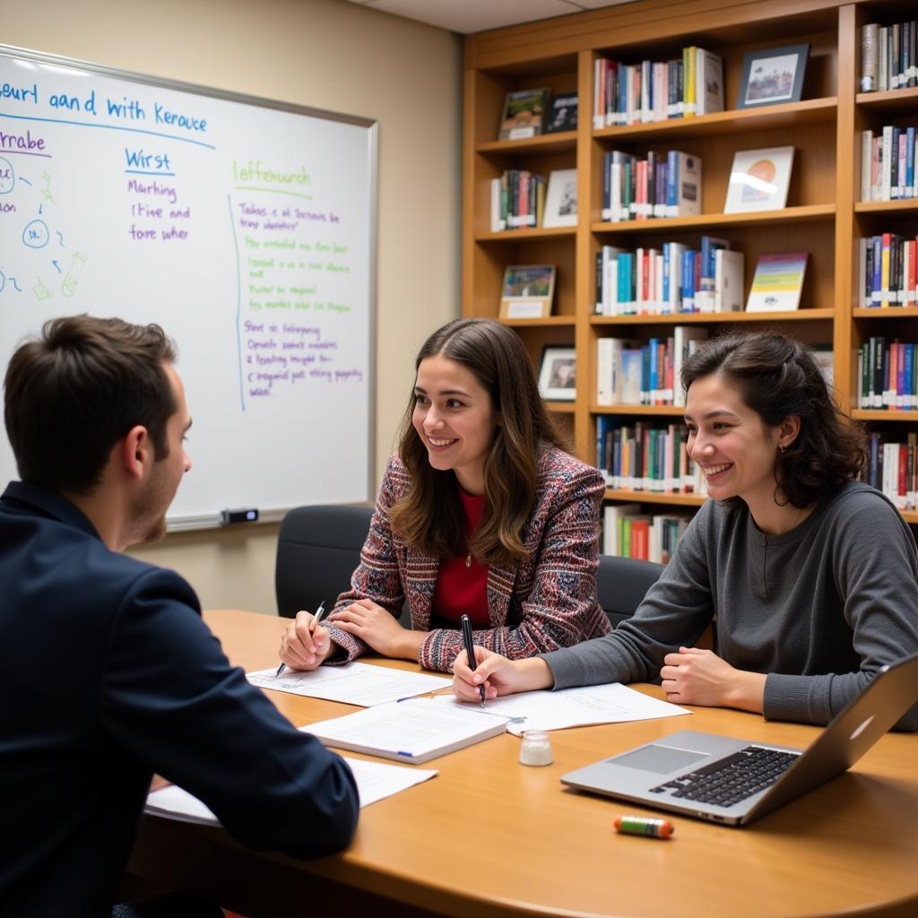 Students receiving consultation at BYU Research and Writing Center