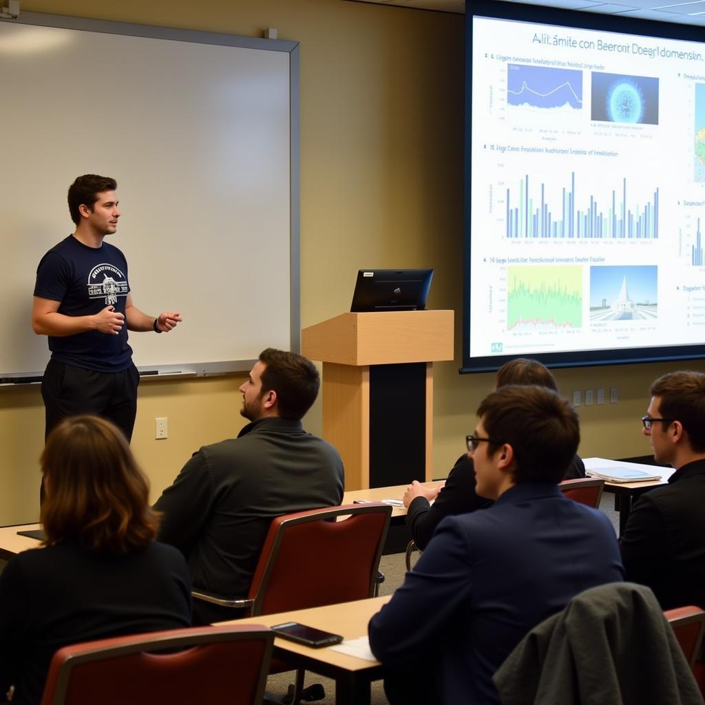 Student presenting research at BYU conference