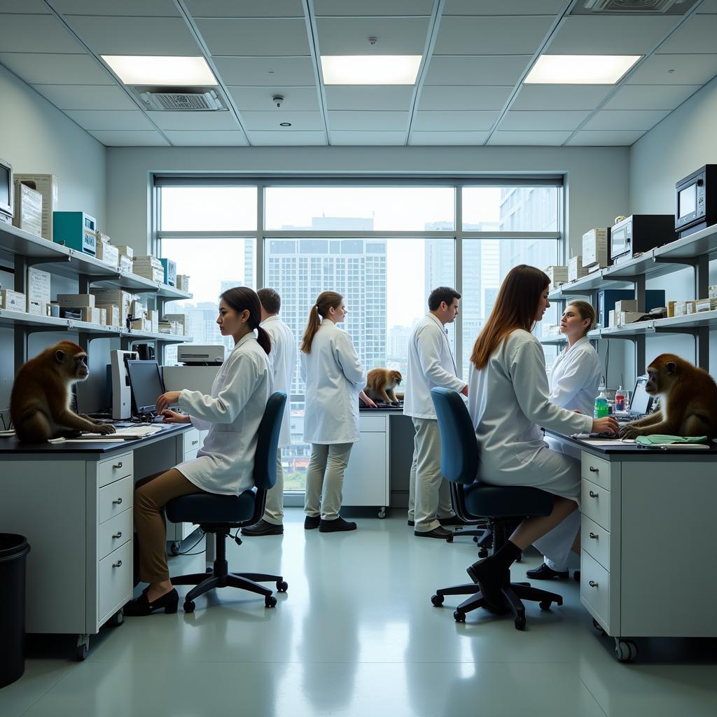 Scientists Conducting Research at the California National Primate Research Center