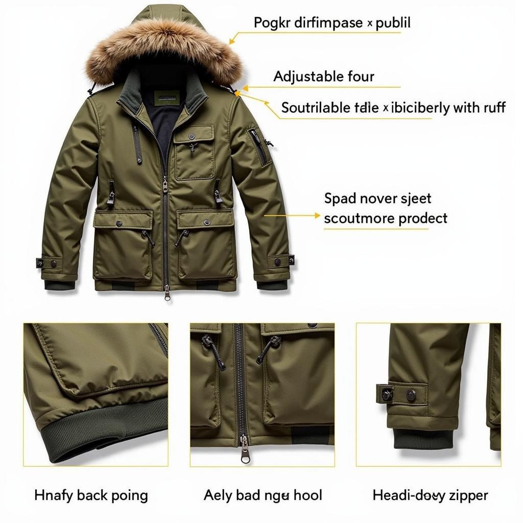 Close-up of Canada Goose research jacket design features