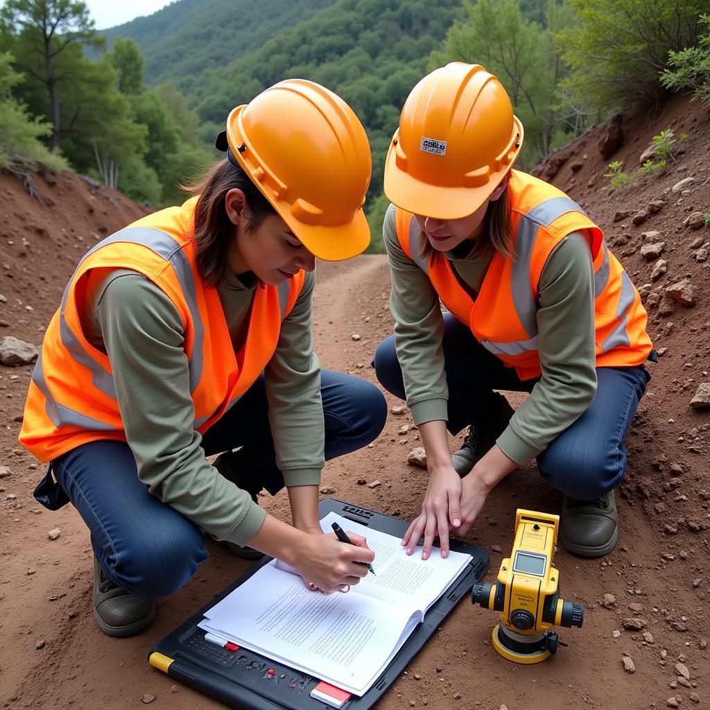 Canadian Earthquake Researcher Conducting Fieldwork