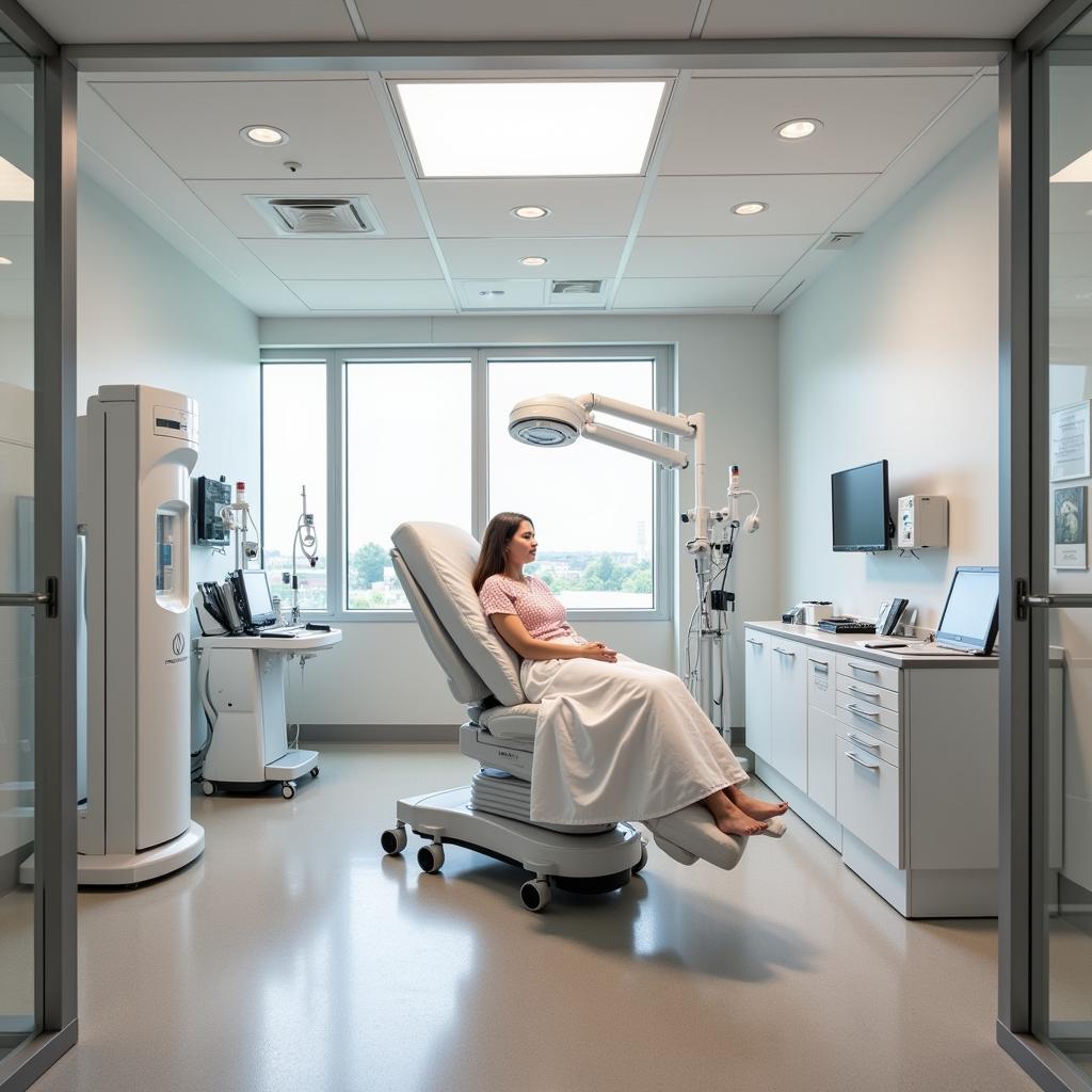 Treatment room inside the Nancy N and JC Lewis Cancer & Research Pavilion