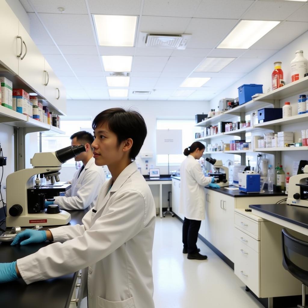 Researchers working in a lab funded by the program