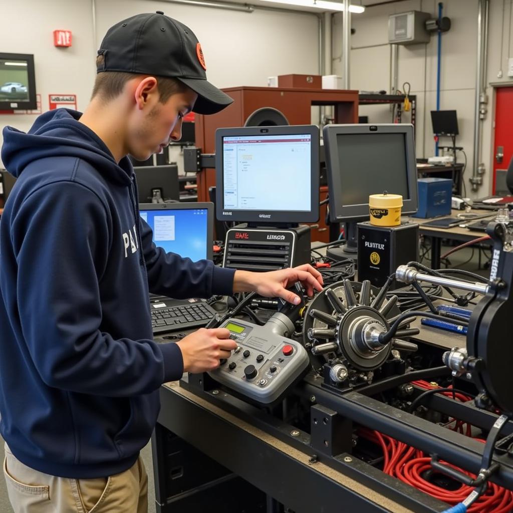 CAR OSU Student Working on an Electric Vehicle