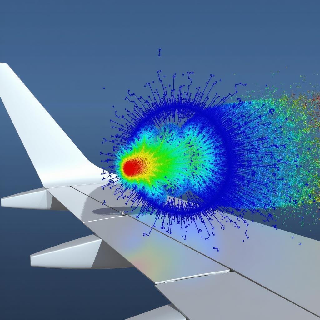 CFD simulation of airflow around an airplane wing