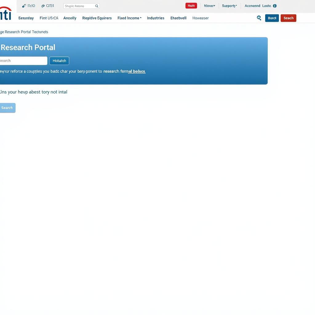 Citi Research Portal Homepage