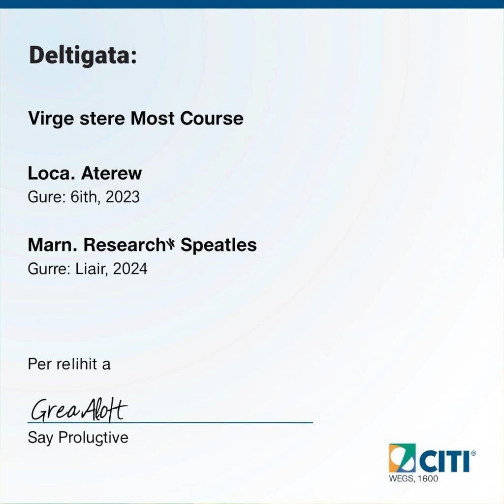 CITI Training Completion Certificate