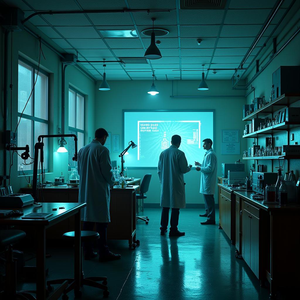 Scientists conducting experiments in a lab setting