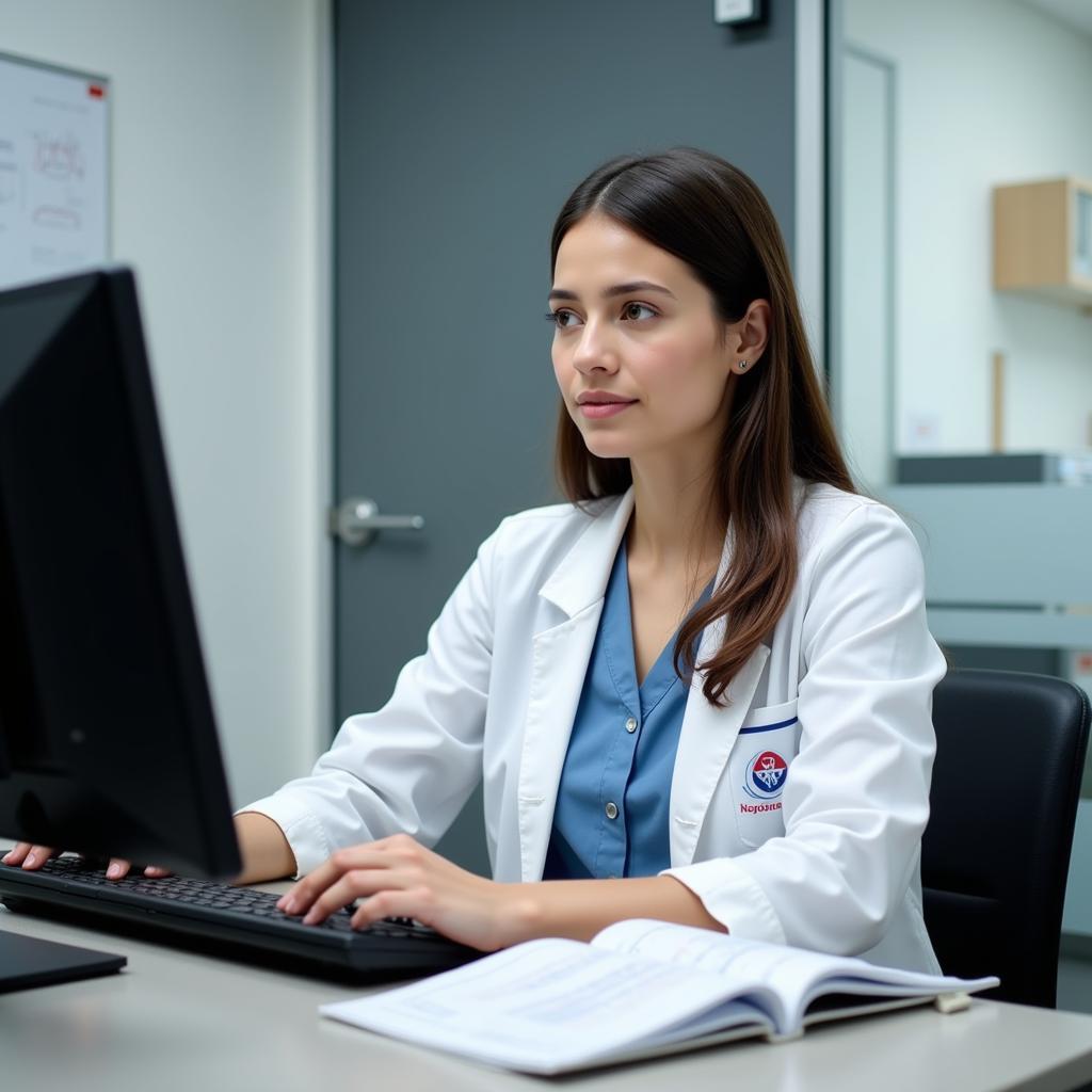 Clinical research assistant collecting data