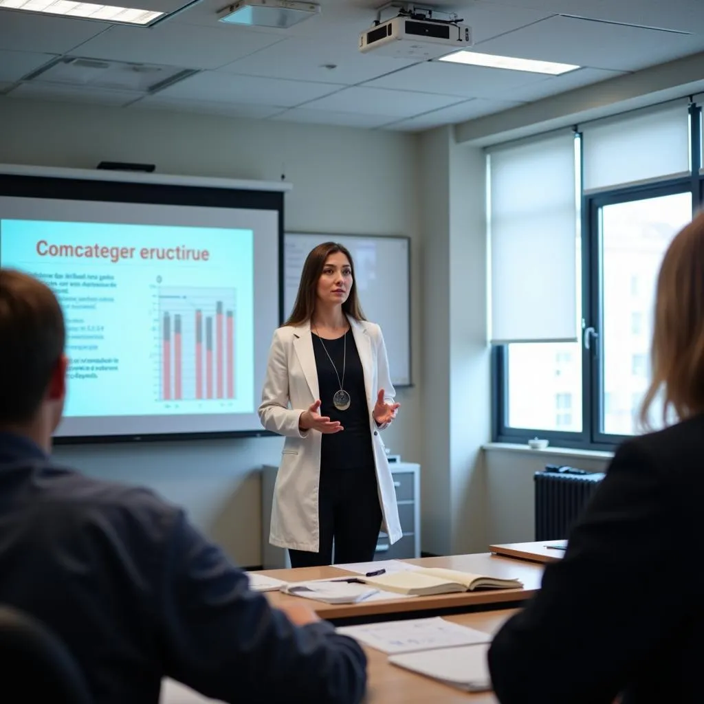 Clinical Research Associate presenting data