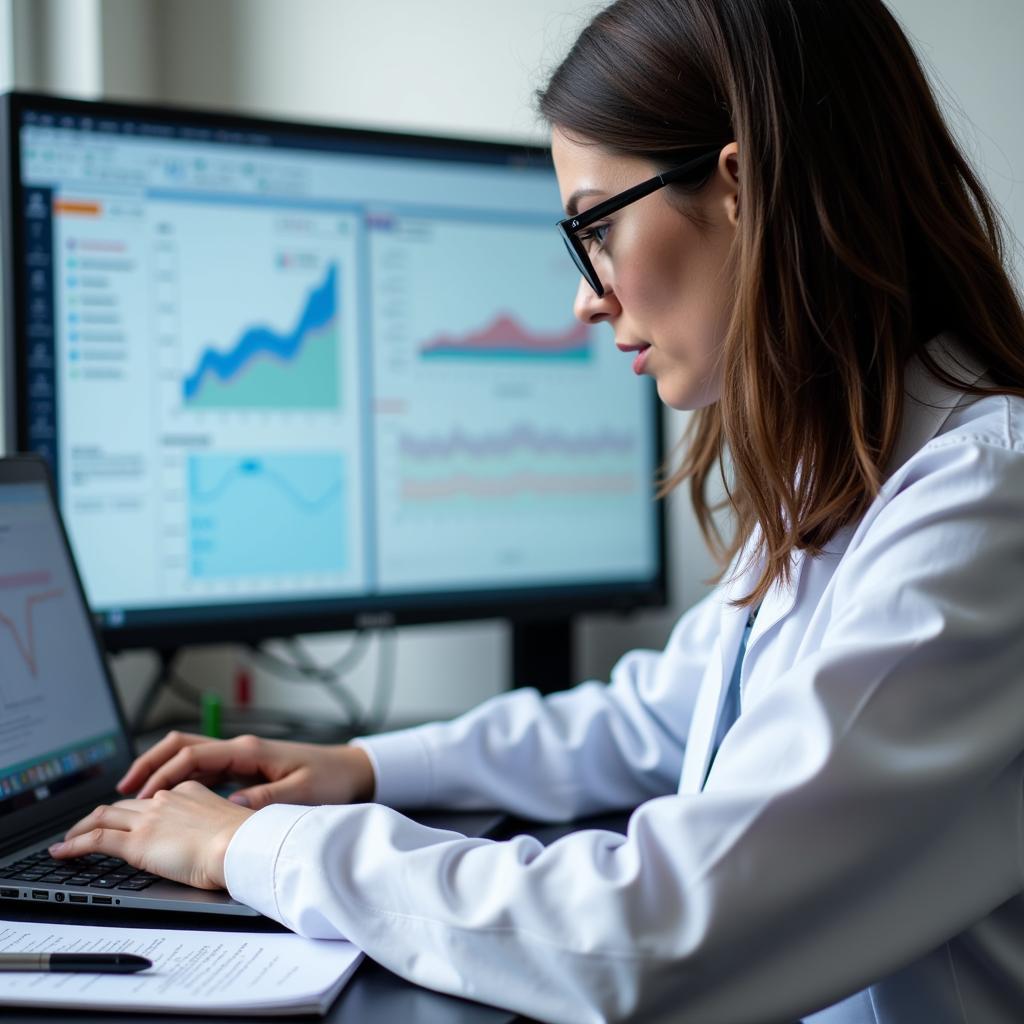 Clinical Research Associate Working on Laptop