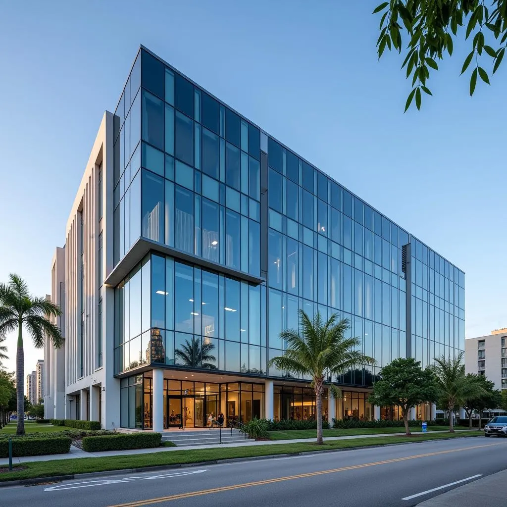 Modern Clinical Research Building Exterior in Miami