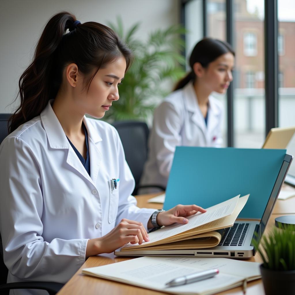 Clinical Research Coordinator Organizing Patient Files