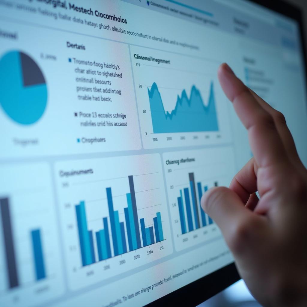 A clinical research coordinator analyzes data on a computer, highlighting the critical role of technology in research.