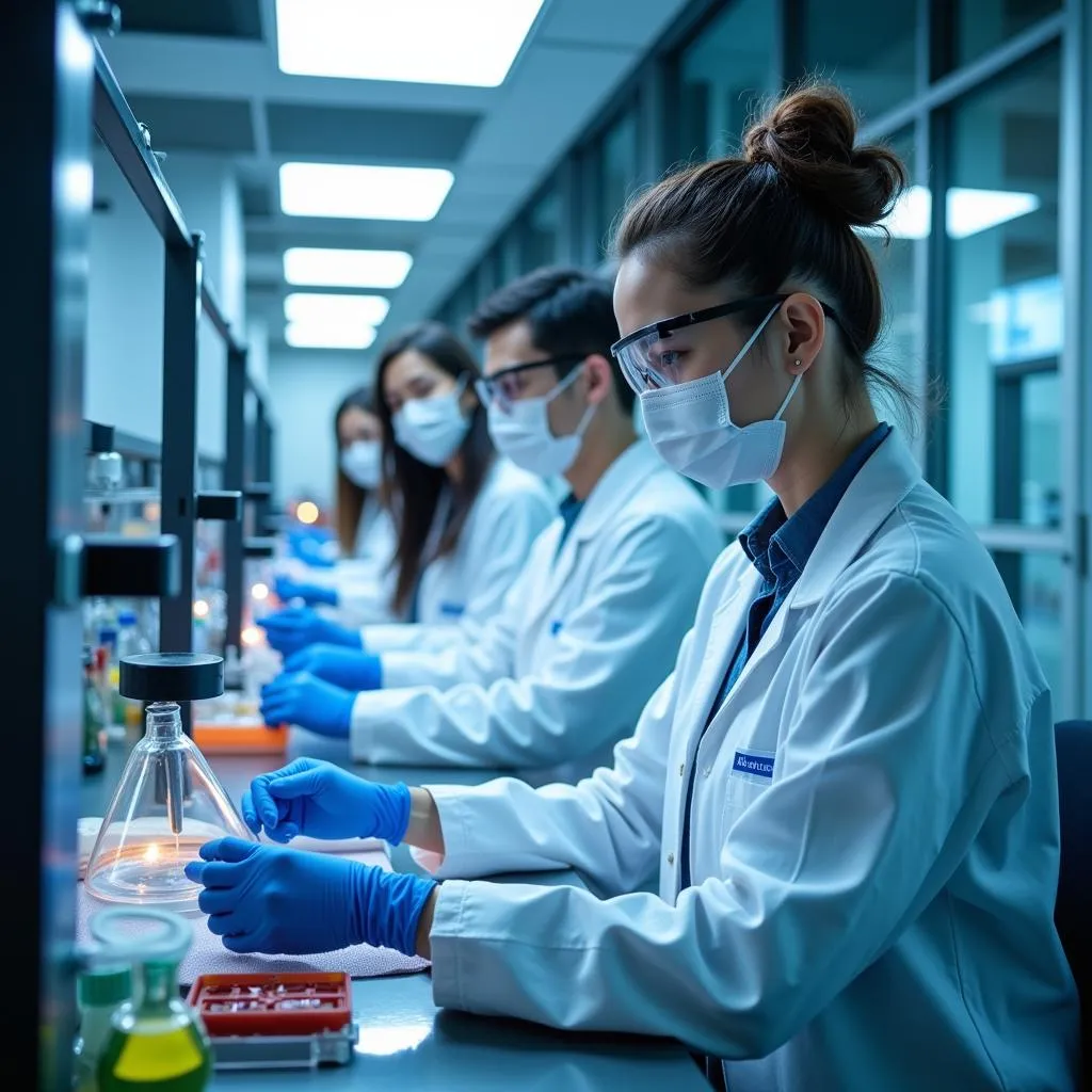 Clinical Research Scientists Conducting Experiments in a State-of-the-Art Laboratory