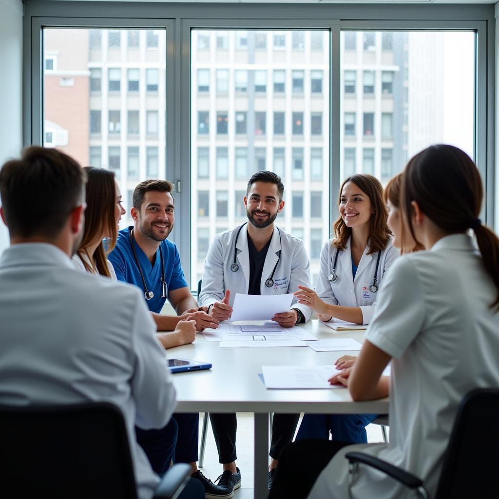 Clinical Research Team Meeting in a Boston Hospital