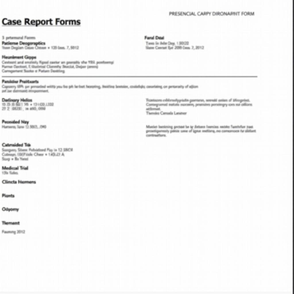 Case Report Form in Clinical Trials