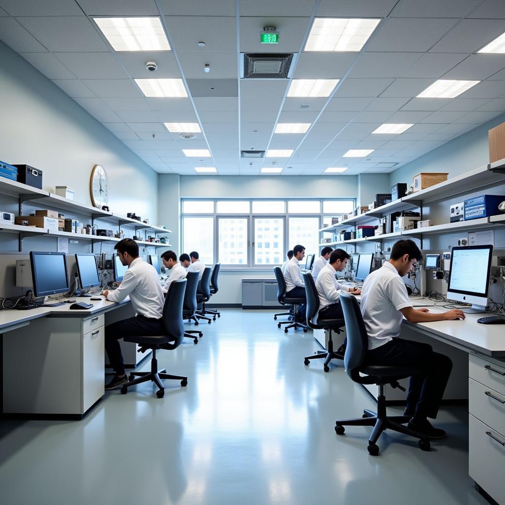 Researchers working in a Columbia Psychiatry laboratory