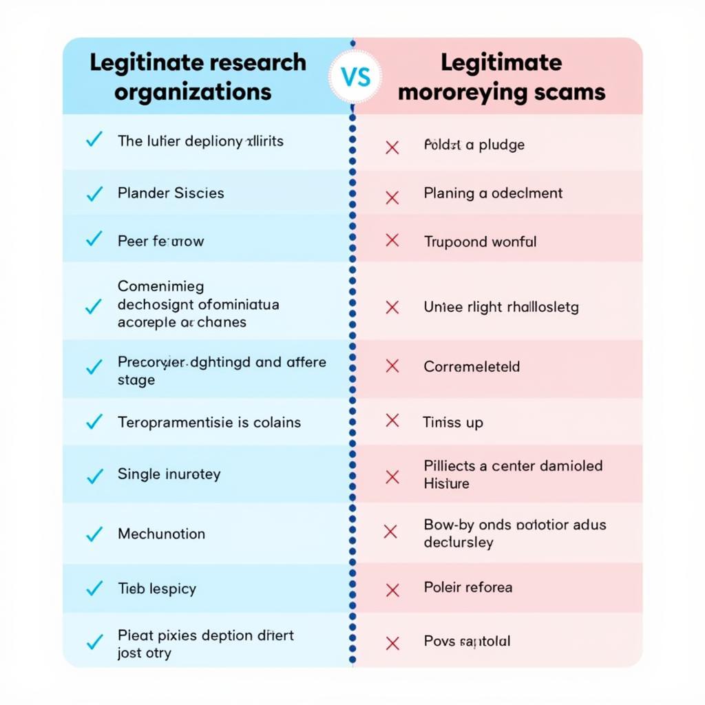 Comparing Legitimate Research with Scams